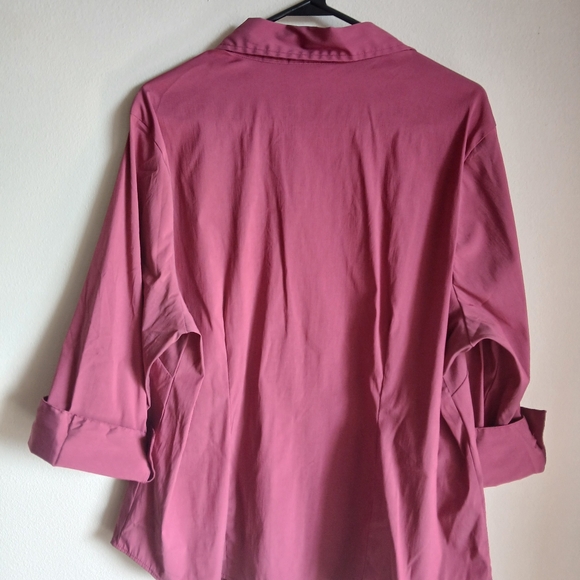 Millenium Women's Size 20 Button Up Pink 3/4 Sleeves Top - Picture 4 of 10